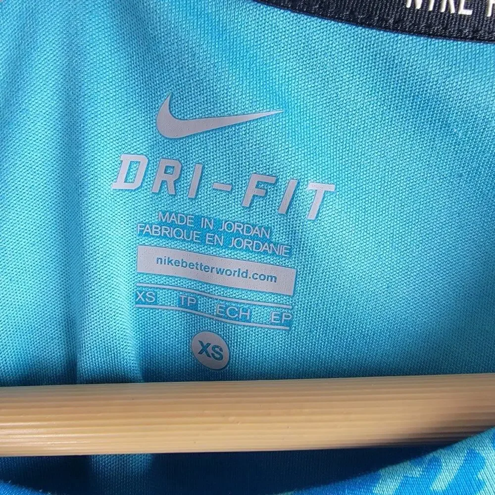 Nike Running Active Shirt Short Sleeve Blue Sports Yoga Size XS
